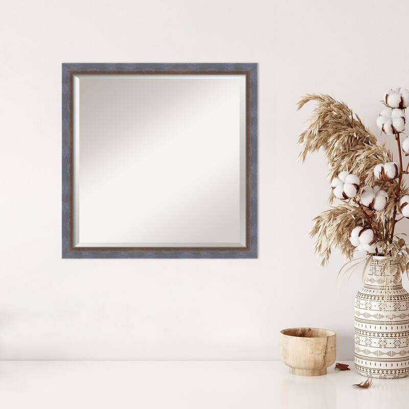 Two Tone Beveled Wood Framed Wall Mirror
