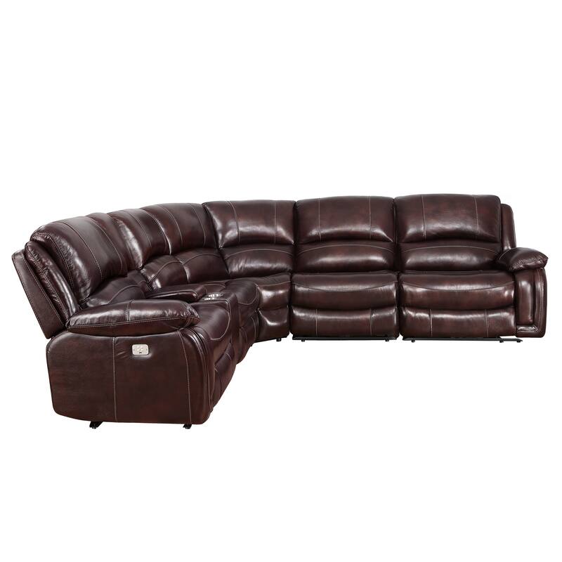 Steve Silver Douglas 6-piece Genuine Leather Power Reclining Sectional