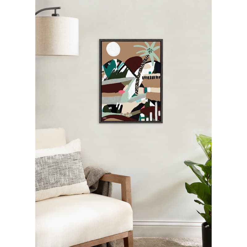 Kate and Laurel Sylvie Warm Offbeat Framed Canvas by Inkheart Designs