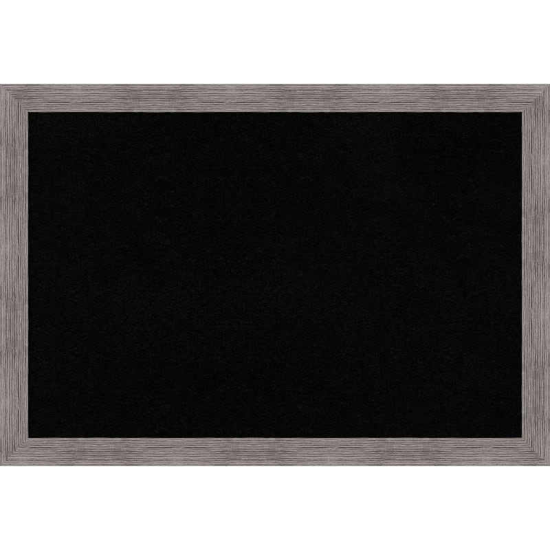 Pinstripe Plank Grey Narrow Framed Black Corkboard Bulletin Board
