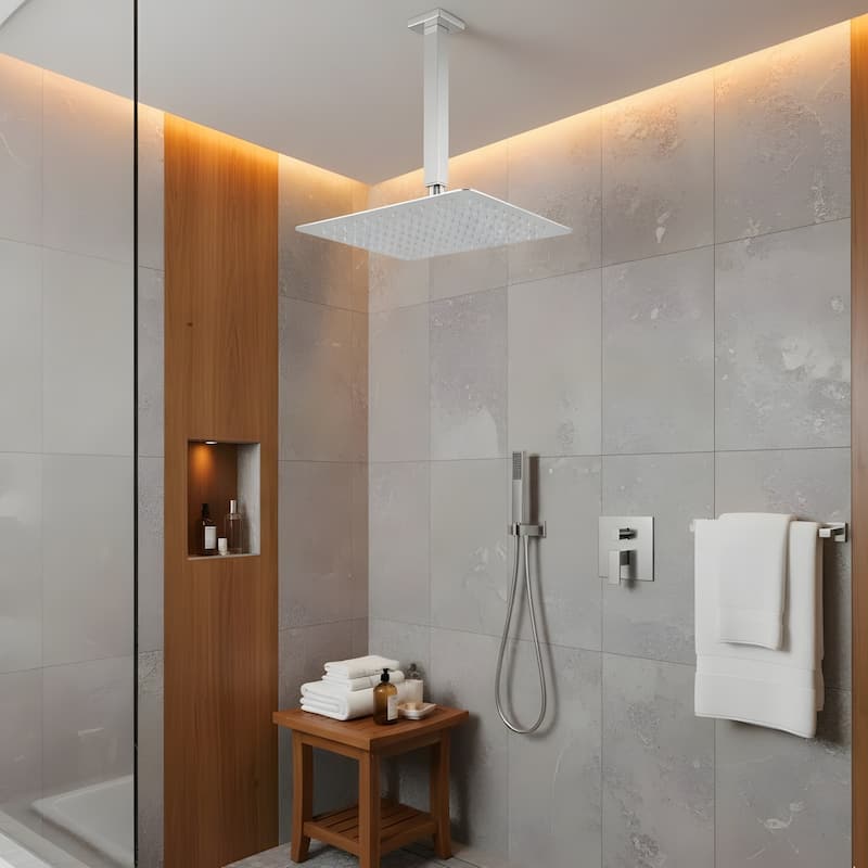 Bathroom Luxury High Pressure Waterfall Rain Shower Head