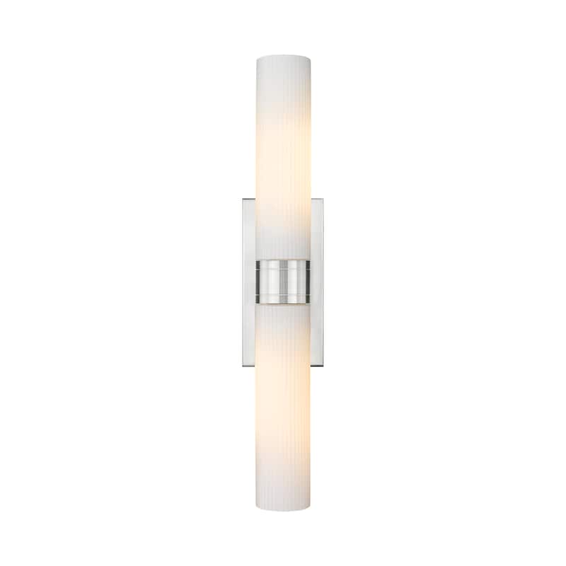 Innovations Lighting Ballston Urban - 2 Light 11" Wall-Mounted Bath Vanity Light - Striped White/Satin Nickel