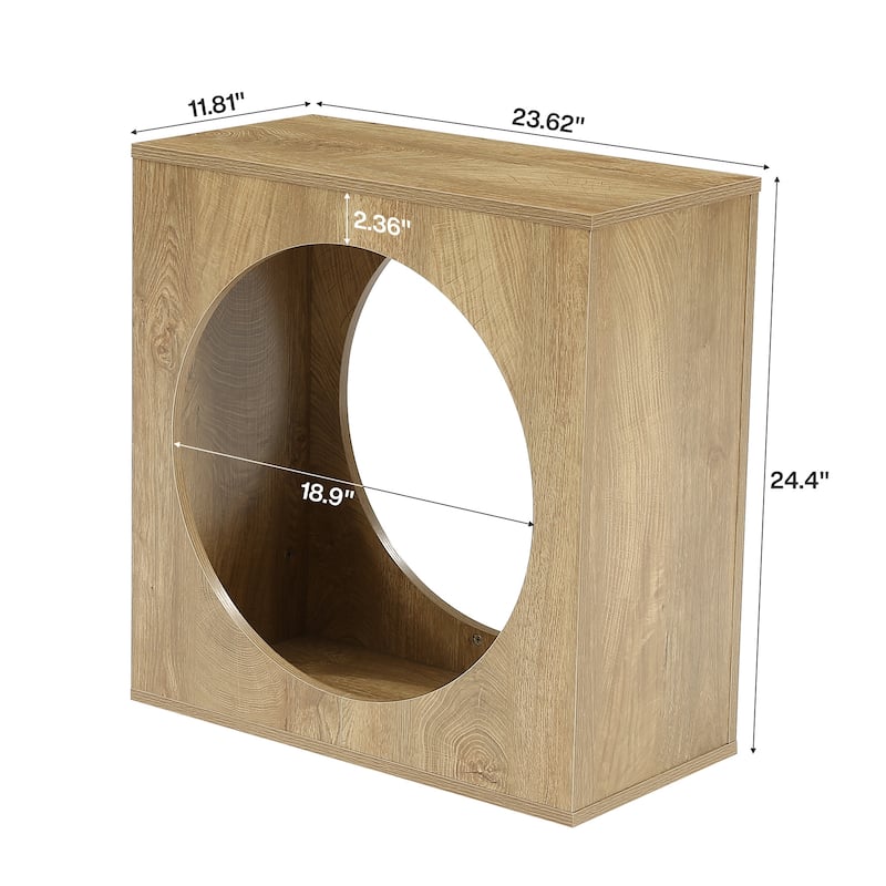 End Table for Living Room, Modern Wooden Side Table with Storage Shelf, Bedside Nightstand for Living Room, Bedroom