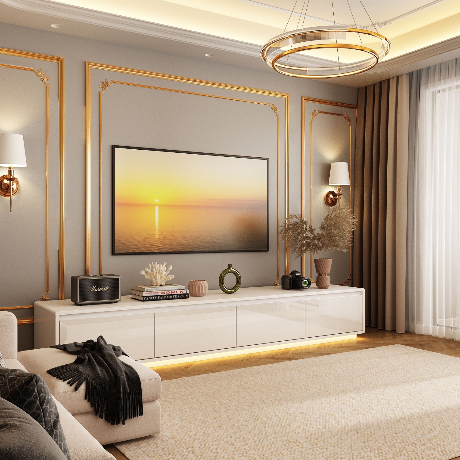 Glowing tv stand discount