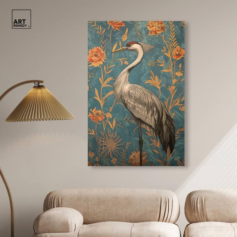 Graceful Grus Gaze Canvas by Art Remedy, Gallery Wrapped