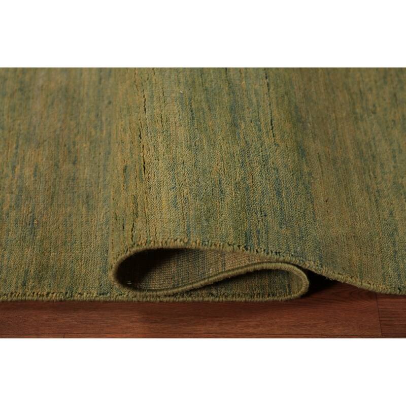 Green & Yellow Gabbeh Modern Area Rug Handmade Wool Carpet - 6'4" x 9'7"