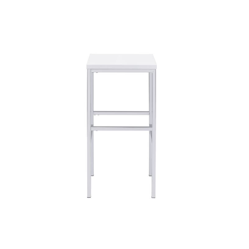 Nimitz White High Gloss and Chrome 5-piece Bar Set