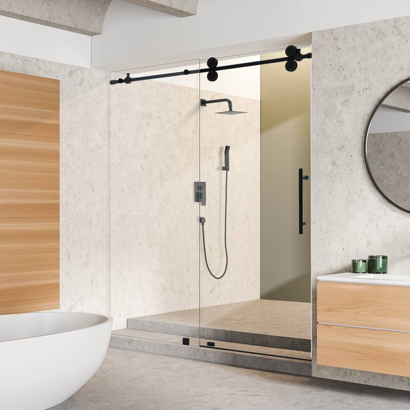 Altair Lazaro Single Sliding Frameless Shower Door with Clear Glass
