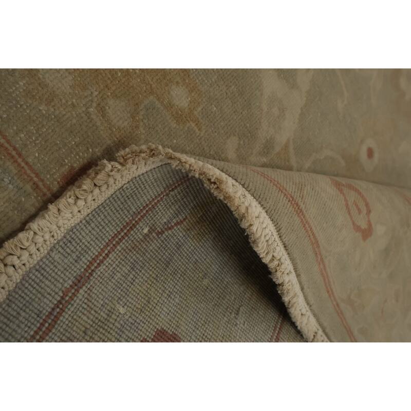 Hand Knotted Oriental 100% Wool Carpet Traditional All-Over Beige & Ivories Ziegler Area Rug - 12' 2'' X 8' 10''