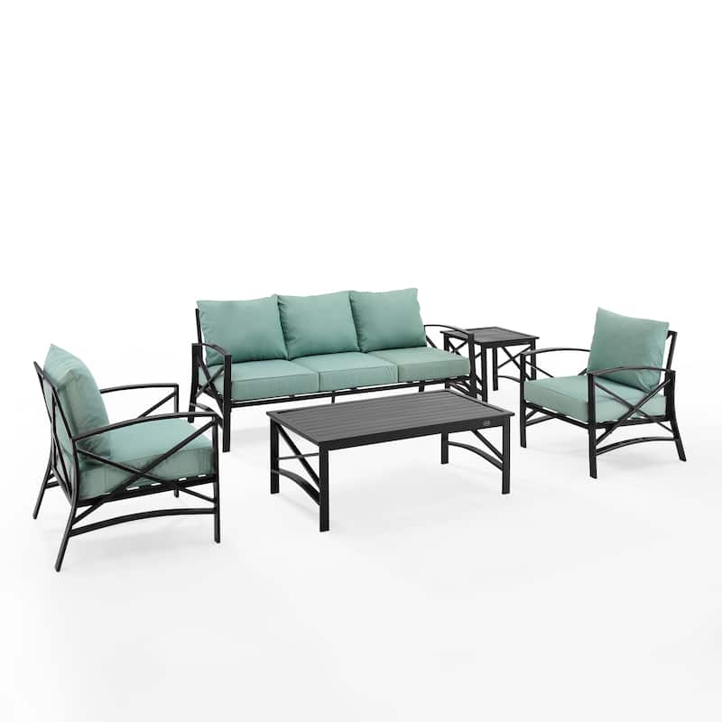 Crosley Kaplan 5Pc Outdoor Sofa Patio Furniture Set - 147 W x 68.5 D x 32 H