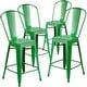preview thumbnail 3 of 22, Distressed Metal Indoor/ Outdoor 24-inch Counter Stools (Set of 4)