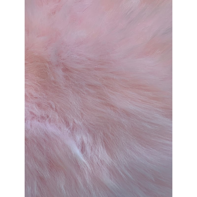 Luxurious Faux Sheepskin Square Area Rug - Pink - 6' x 6' Square