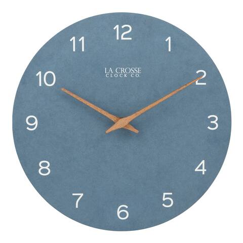 La Crosse Clock 12" Soft Blue Tahoe Quartz Analog Wall Clock