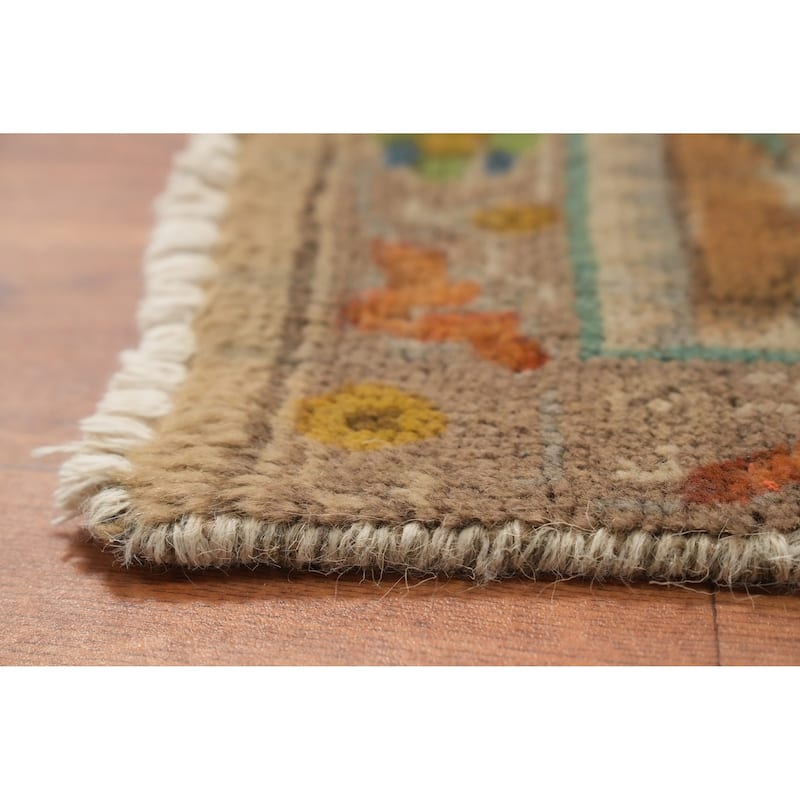 Hand Knotted Oriental 100% Wool Carpet Traditional Floral Oranges & Rust Tabriz Area Rug - 12' 9'' X 9' 9''