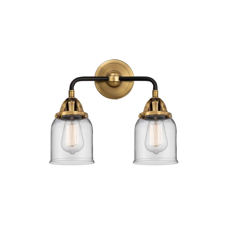 Innovations Lighting 288-2W-12-13 Bell Vanity Bell 2 Light 13" Wide - Black Antique Brass / Clear
