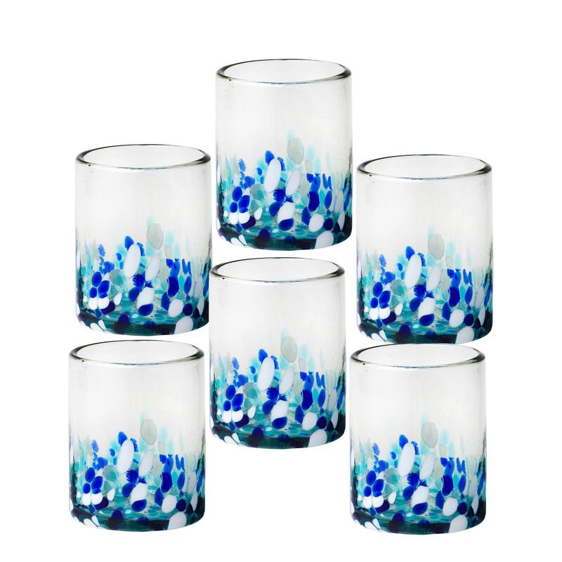10 Strawberry Street Bahia Handblown Mexican Glassware, Sets of 6 - Double Old Fashioned