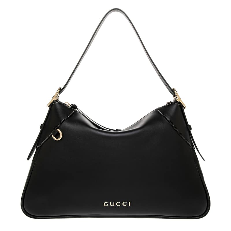 GG Emblem Large Shoulder Bag - Black
