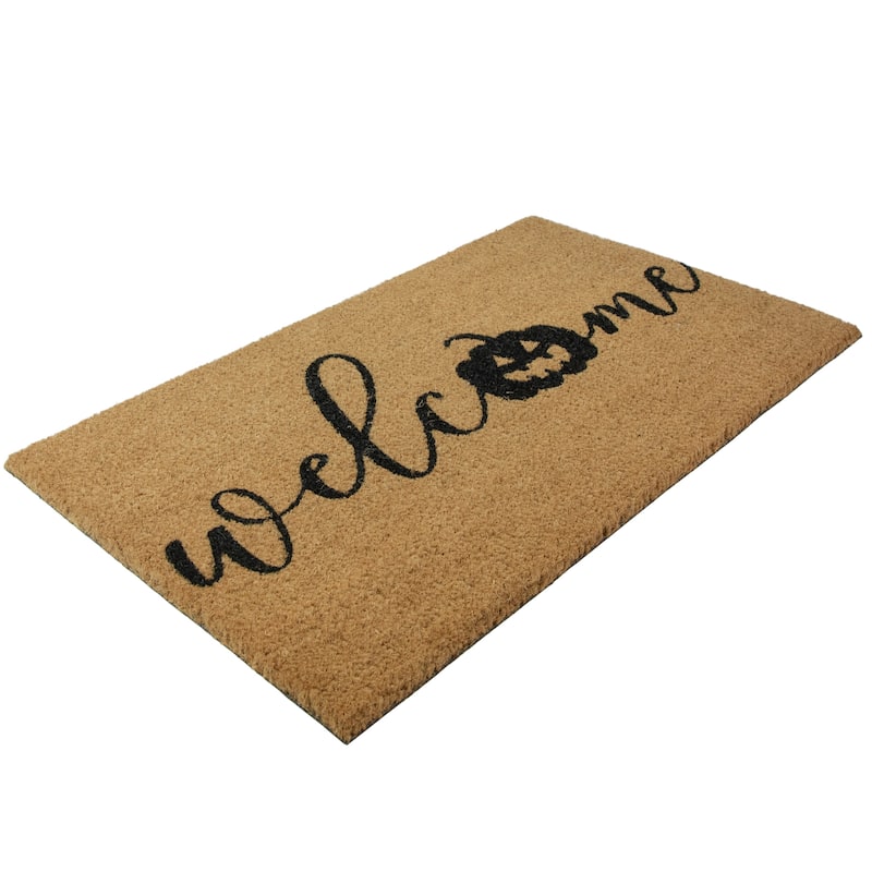 Natural Coir Pumpkin "Welcome" Halloween Doormat 18" x 30" - 30