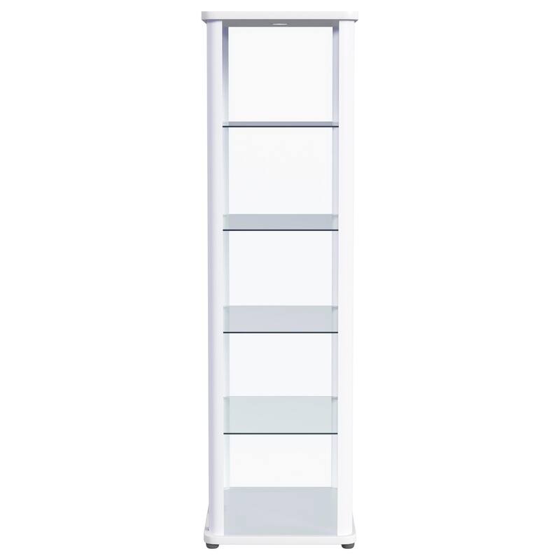 Aero 5-shelf Display Curio Cabinet with LED Lighting