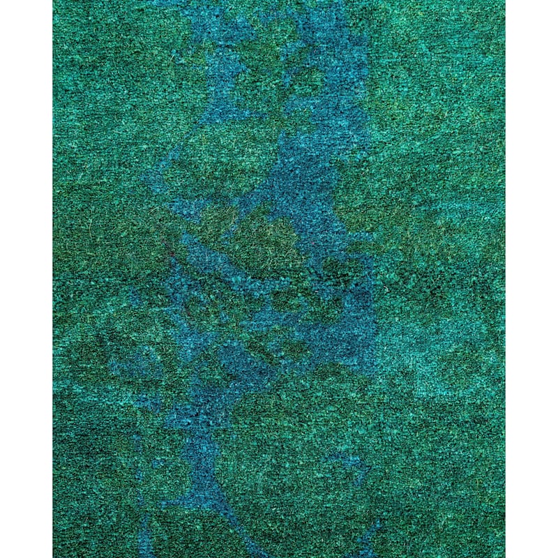 Overdyed One-of-a-Kind Hand-Knotted Area Rug - Green - 2' 9" x 4' 2"