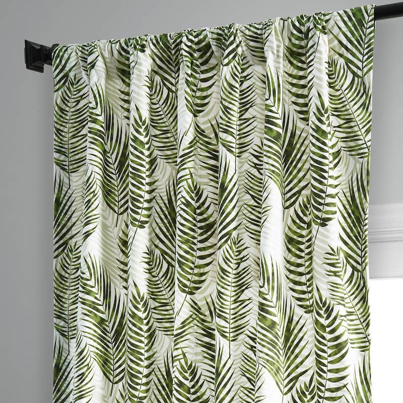 Exclusive Fabrics Ginsberg Modern Botanical Printed Cotton Room Darkening Curtains - Single Panel (1 Panel)