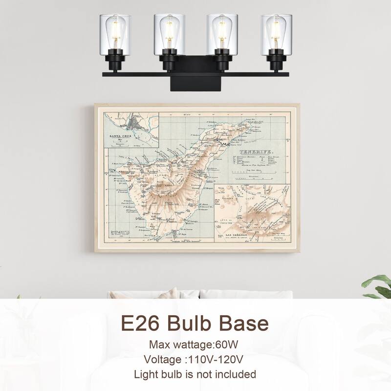 2-Light Black Bathroom Vanity Light