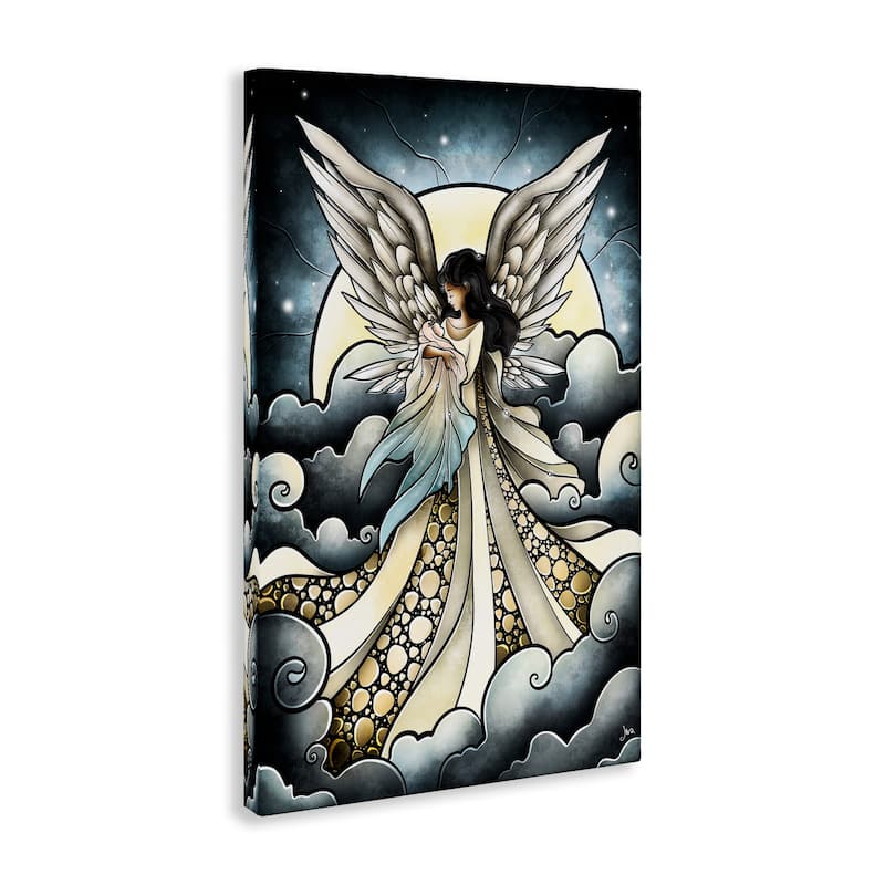 Stupell Classic Angel & Baby in Clouds Canvas Wall Art Design By Mandie Manzano