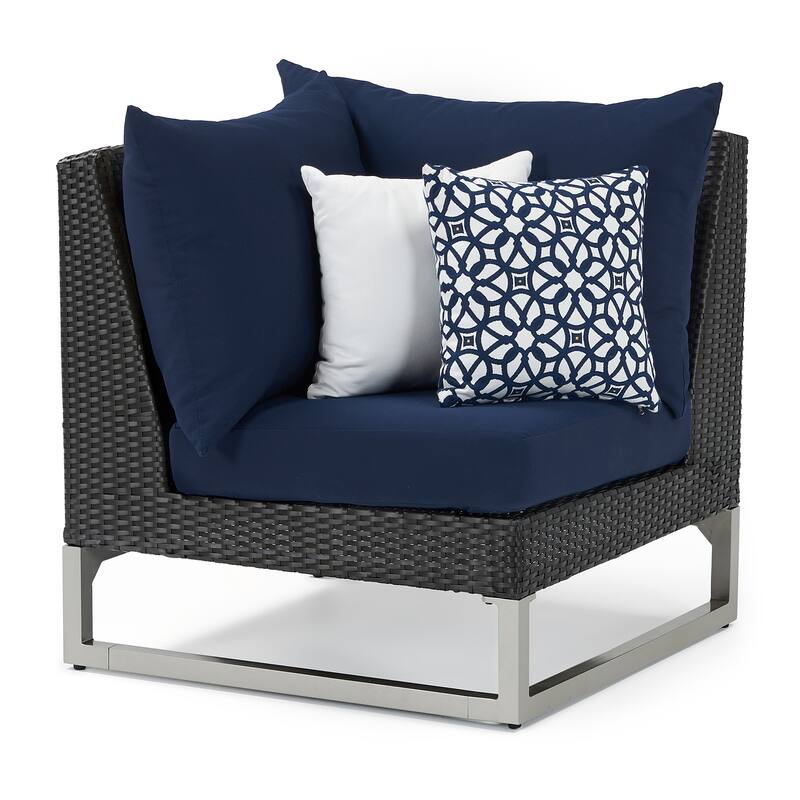 Milo Espresso 4 Piece Sunbrella Outdoor Patio Sectional with Table