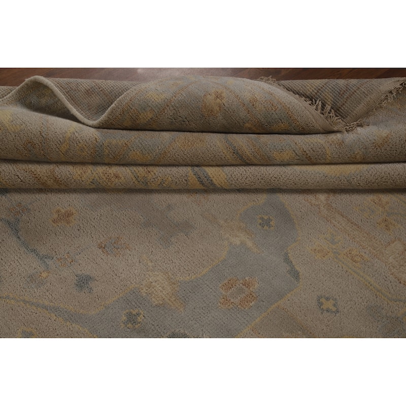 Earth Tone Camel Oushak Indian Area Rug Handmade Wool Carpet - 8'0" x 9'10"