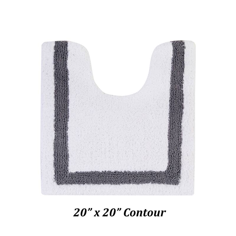 Better Trends Hotel Collection in Race Track 100% Cotton Super Absorbent Reversible Double Sided Machine Washable Bath Mat Rug