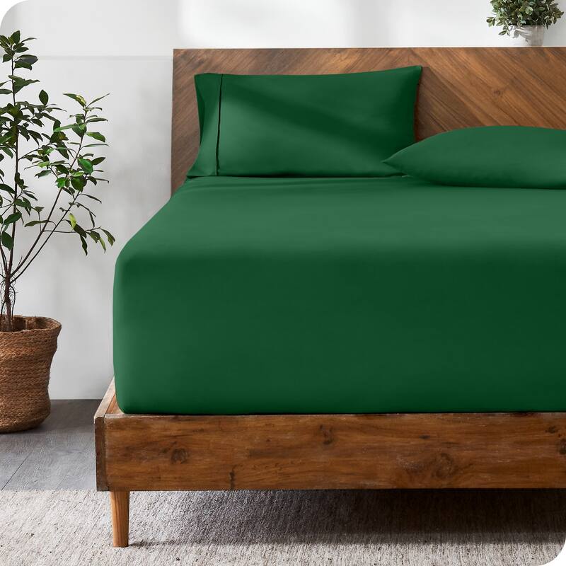 Bare Home Ultra-Soft Microfiber 22 Inch Extra Deep Pocket Fitted Sheet - Full XL - Forest Green