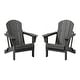 preview thumbnail 1 of 10, Laguna Weather Resistant Outdoor Patio Folding Adirondack Chairs (Set of 2) Gray