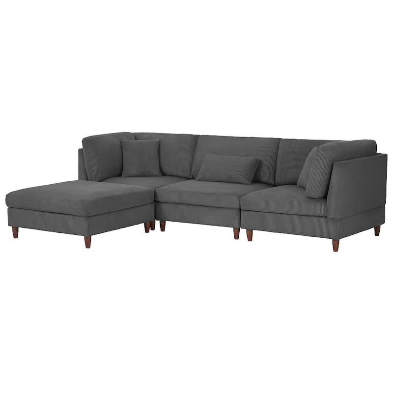 Modern Oversized Modular Corduroy Sectional Sofa Set
