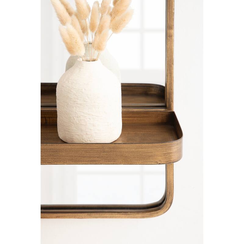 Kate and Laurel Estero Wall Rectangle Mirror with Shelf