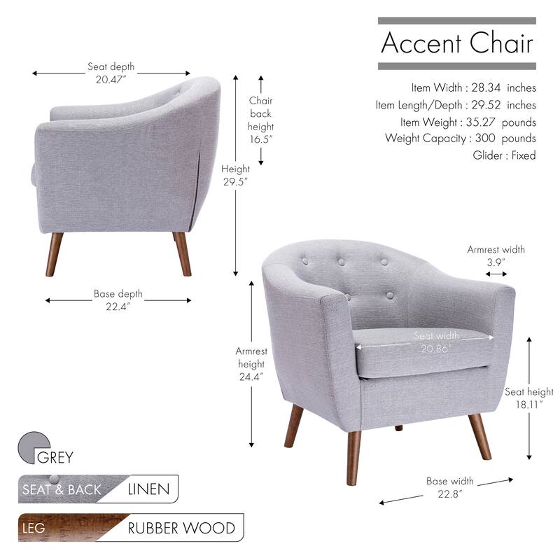 Carson Carrington Junsele Linen Upholstery Club Accent Chair