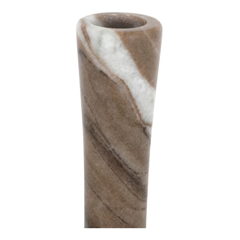 NADAAL STUDIOS Ira, Tall Candle Holder Solid Marble, Black Vein