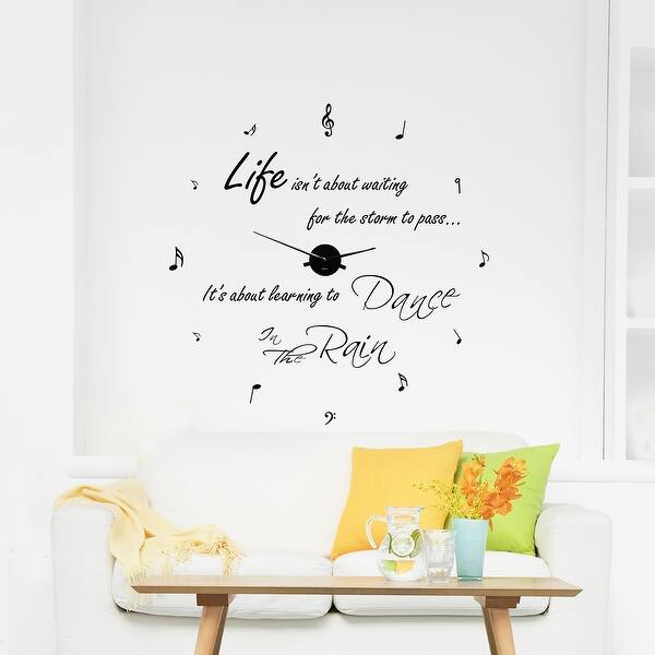Shop Walplus Dance In The Rain Quote Wall Clock Home Decor Diy Wall Art Overstock 31806485