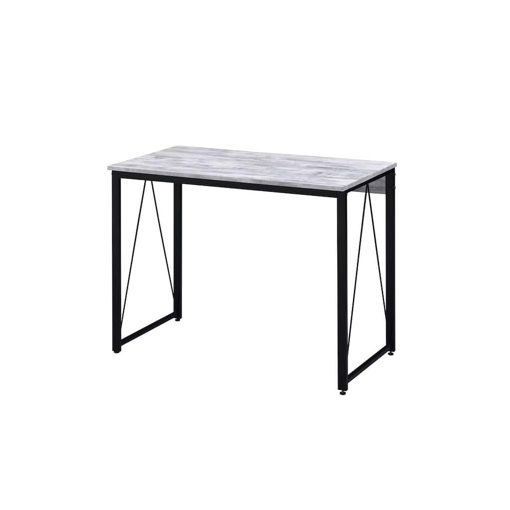 Writing Desk - Rustic Tribal Treasures Desk - Weathered White & Black Finish - Home Office Desk