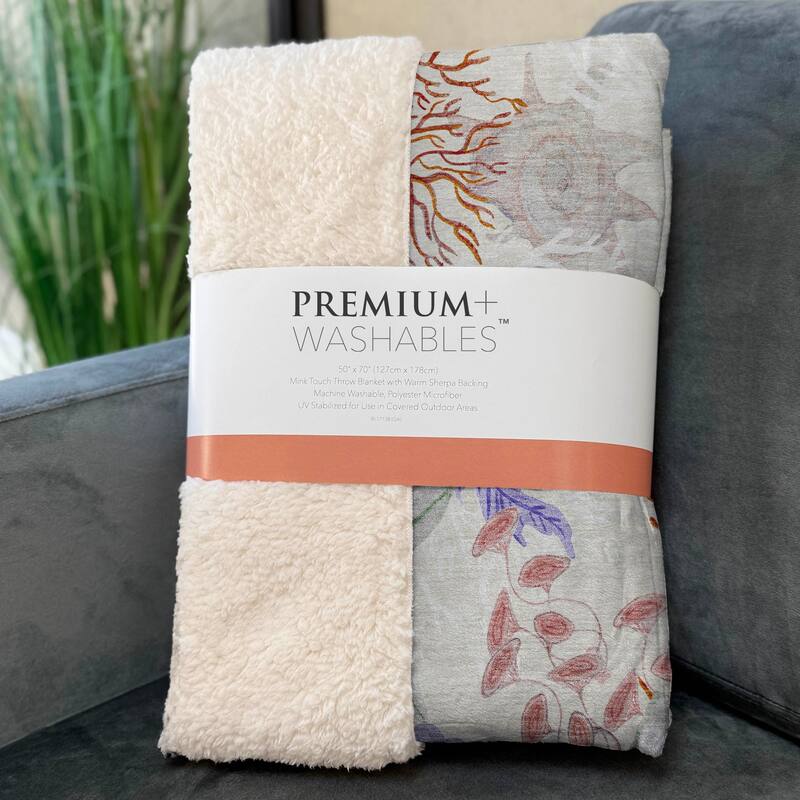 Premium Machine Washable ASB180 Coastel Coral Sherpa Throw Blanket