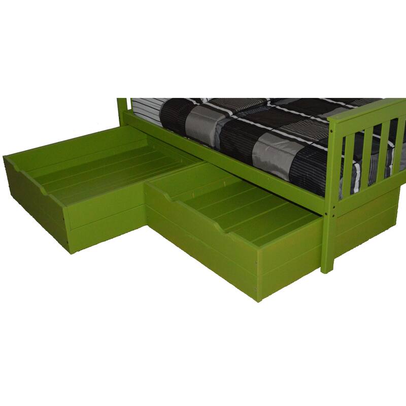 Pine 2 Piece Full Drawers - Lime Green