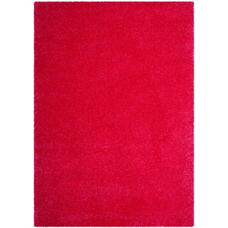 SAFAVIEH Laguna Shag Verdiana Solid Color 2-inch Thick Rug. - 5'3" x 7'6" - Fuchsia - Rectangle