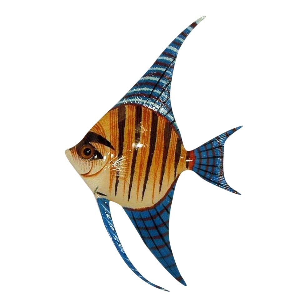 Shop Orange And Blue Angel Fish Hanger Wall Decor 12angw35 Resin