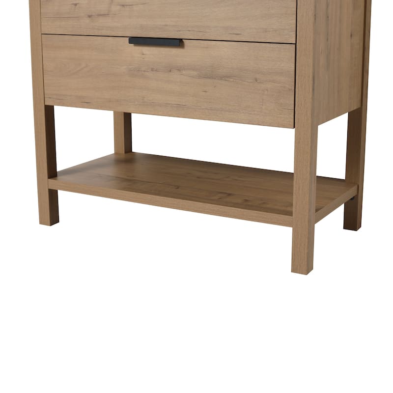 Plywood Freestanding Bathroom Vanity Set with Integrated Sink