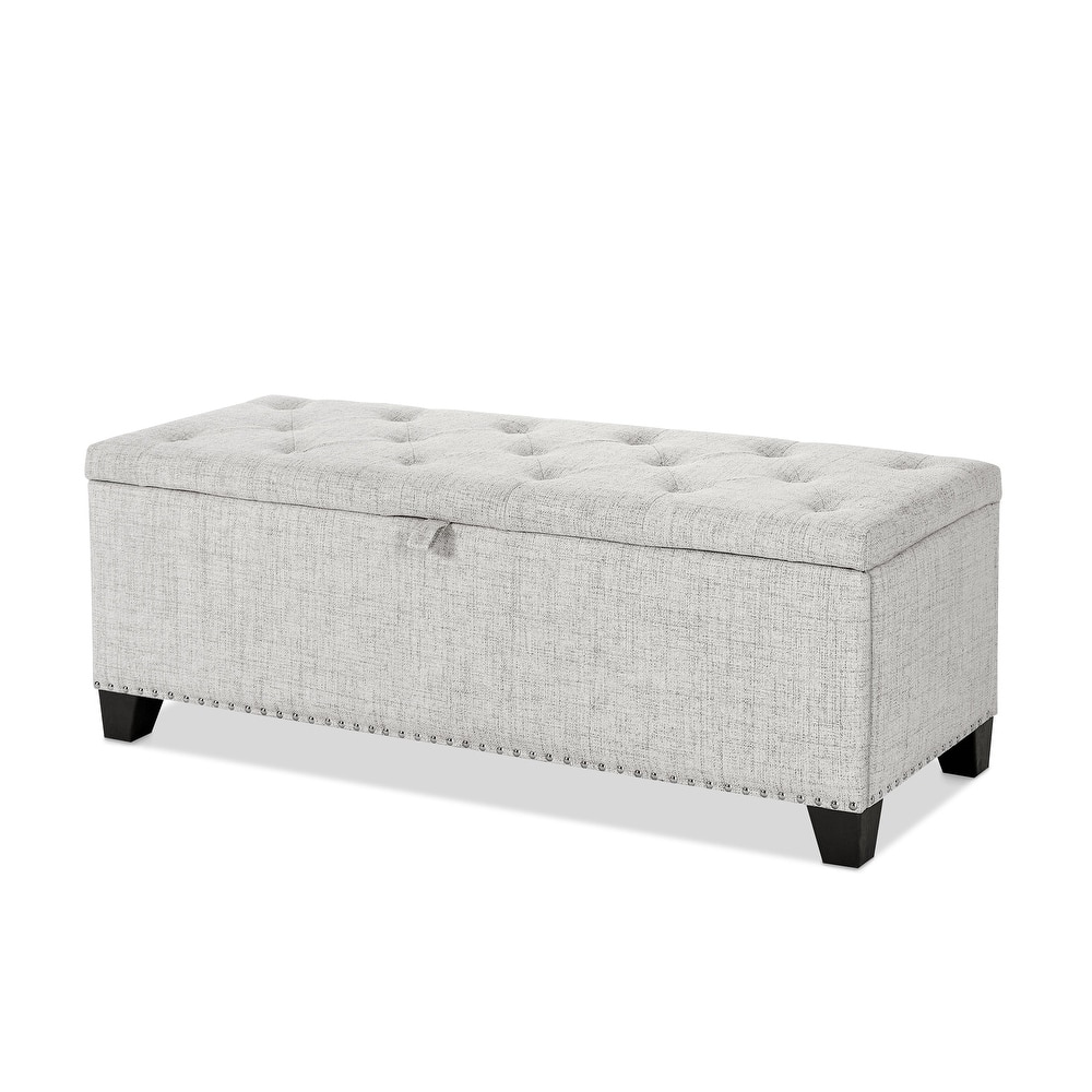 247 Shop At Home Modern Brian 48-inch Rectangular Linen Storage Ottoman Bench