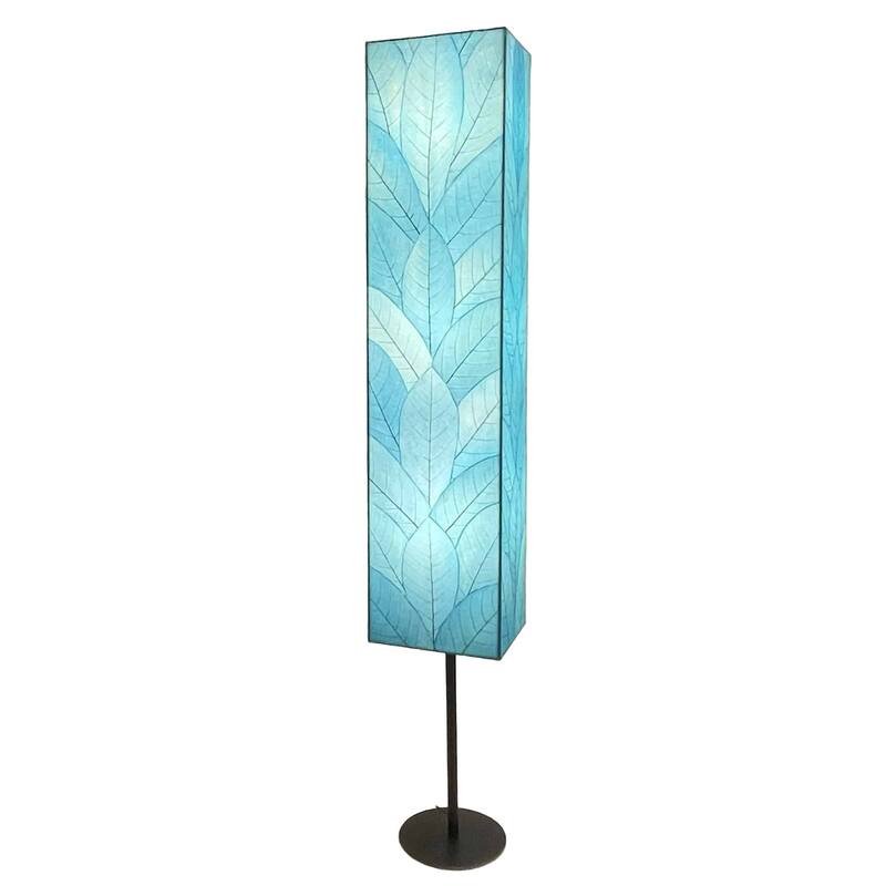 Eangee Handmade Sequoia Giant Floor Lamp, Cocoa Leaves Shade, 12 x 10 x 72 in. - 10 x 8 x 72