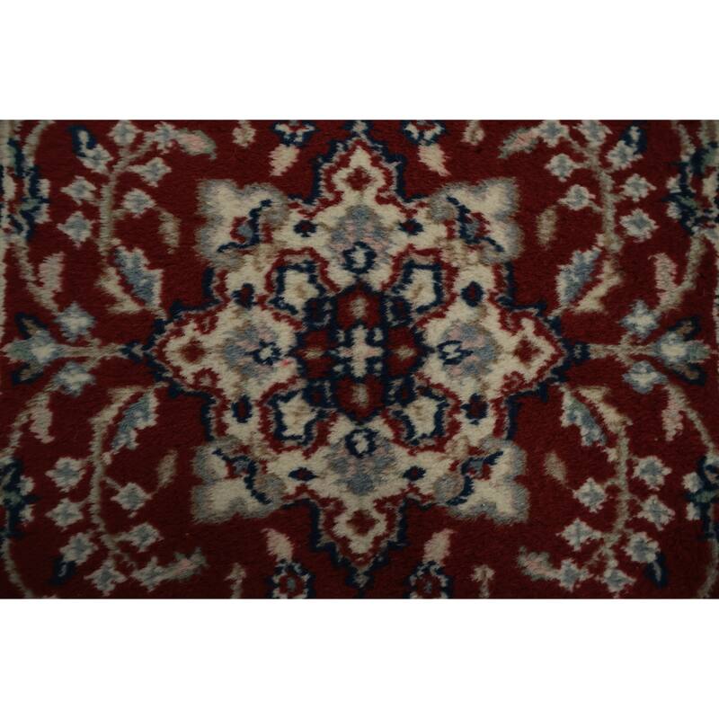 Hand Knotted Oriental 100% Wool Carpet Traditional Floral Red Sarouk Runner Rug - 6' 1'' X 2' 1''