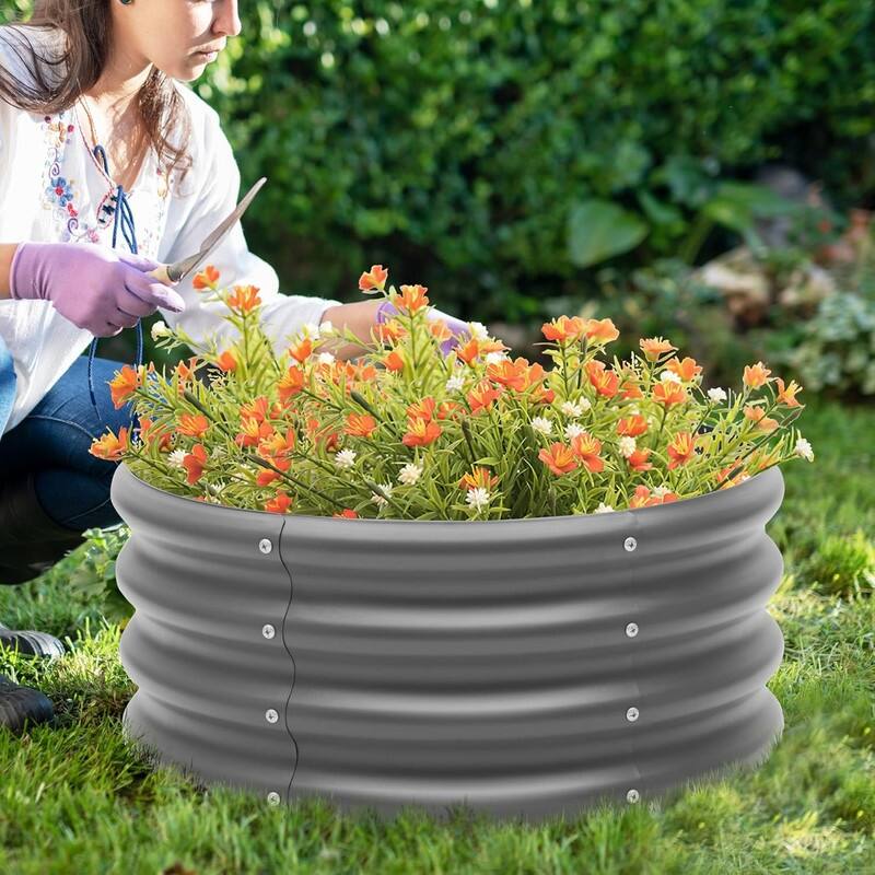 2 Pack Galvanized Raised Garden Bed,Outdoor