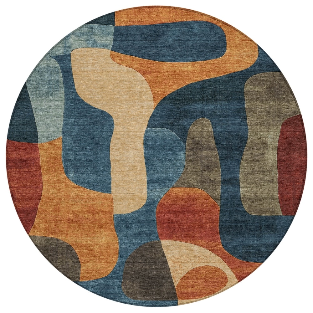 HomeRoots Abstract Transitional Rectangle Outdoor Rug