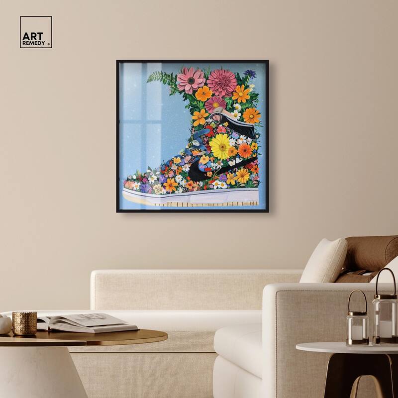 Blooming Floral Sneaker Shadowbox by Art Remedy