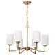 preview thumbnail 1 of 14, Liam 6 Light Chandelier Burnished Brass White Opal Glass - Burnished Brass Burnished Brass